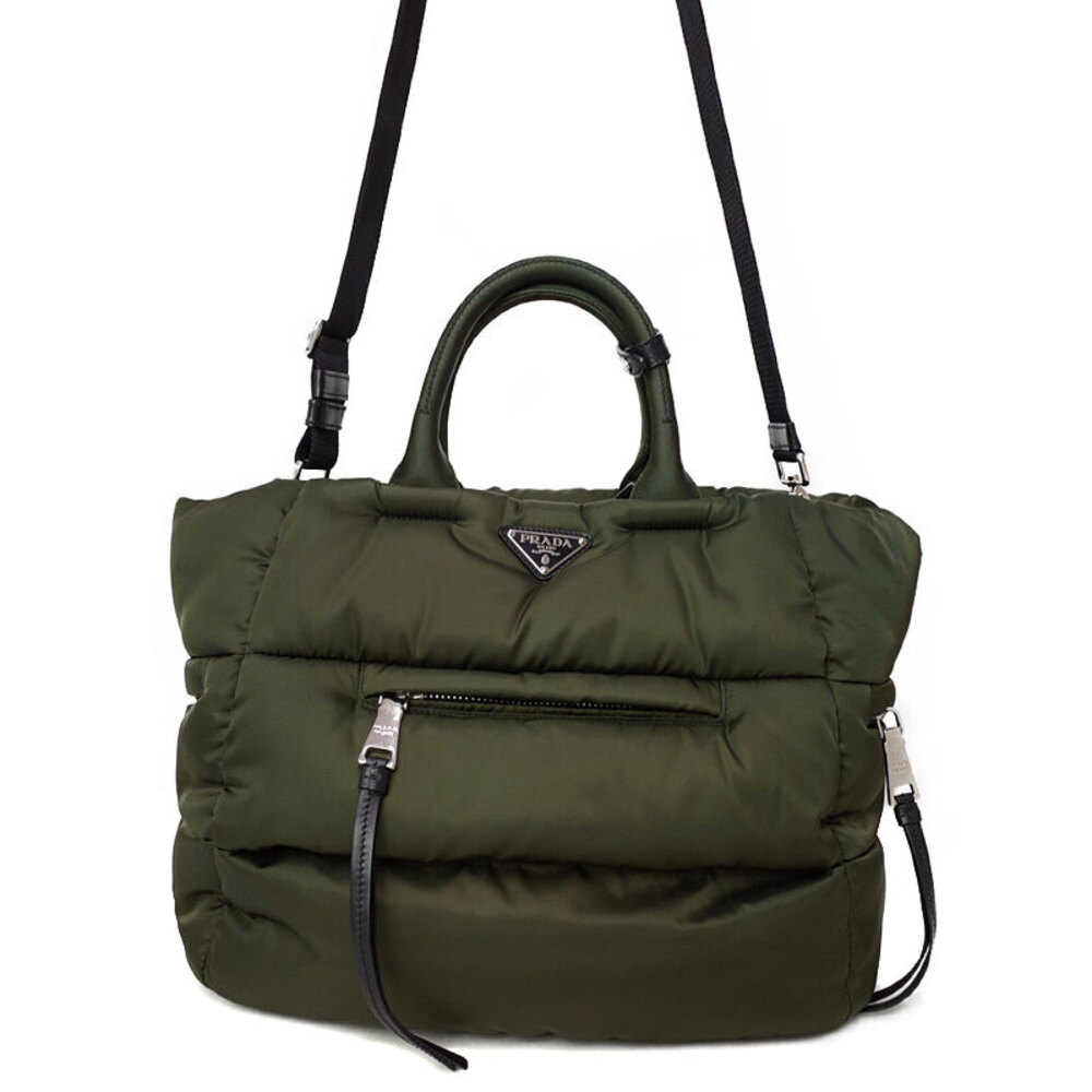 Prada Tessuto Bomber Tote Bag olive green